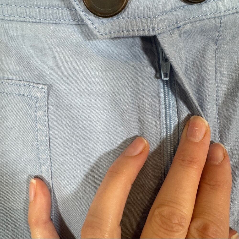 Maeve Anthropologie Blue Wide Leg Cropped Trouser Dress Pants Womens 10 Casual - Picture 2 of 12